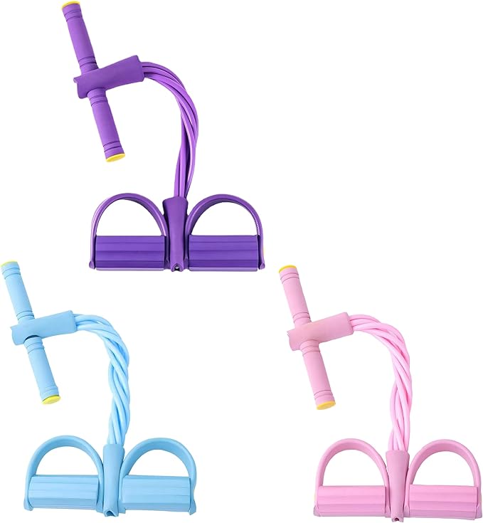 Fitness Resistance Bands-6 Tube, Resistance Bands with Foot Loops, Sit Up Training Band, Upgraded Smart Stirrup Puller,Fitness Pedal Ankle Puller, Pedal Puller Rope