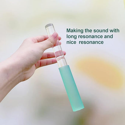 4 Pcs Singing Bowl Mallet Set Includes Solid and Hollow Acrylic Silicone Rubber Striker Mallet for Playing Quartz Crystal Singing Bowls with Bundle Pocket(WhiteGreen)
