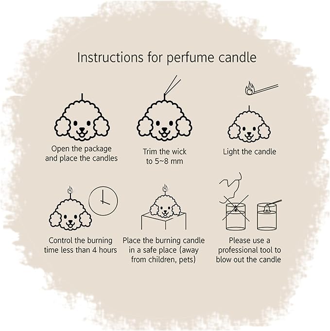 Handmade Teddy Dog Candle Set & Twisted Rope Ball Aromatherapy Aromatherapy Scented Candle Gift Set, Birthday Gift, Thanksgiving Gift, Christmas Gift (Brown/Orange Set)