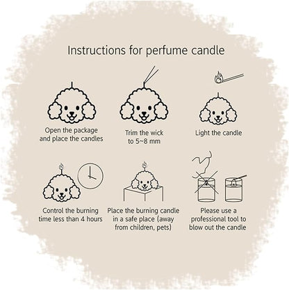 Handmade Teddy Dog Candle Set & Twisted Rope Ball Aromatherapy Aromatherapy Scented Candle Gift Set, Birthday Gift, Thanksgiving Gift, Christmas Gift (Brown/Orange Set)