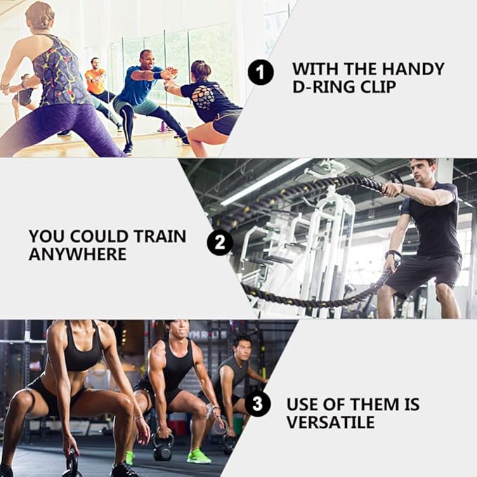 Garneck 4pcs Resistance Band Handles Plastic D Ring Exercise Strap Foam Handle Band Fitness Equipment for Home Gym Overhead Strength Training Stretching Black