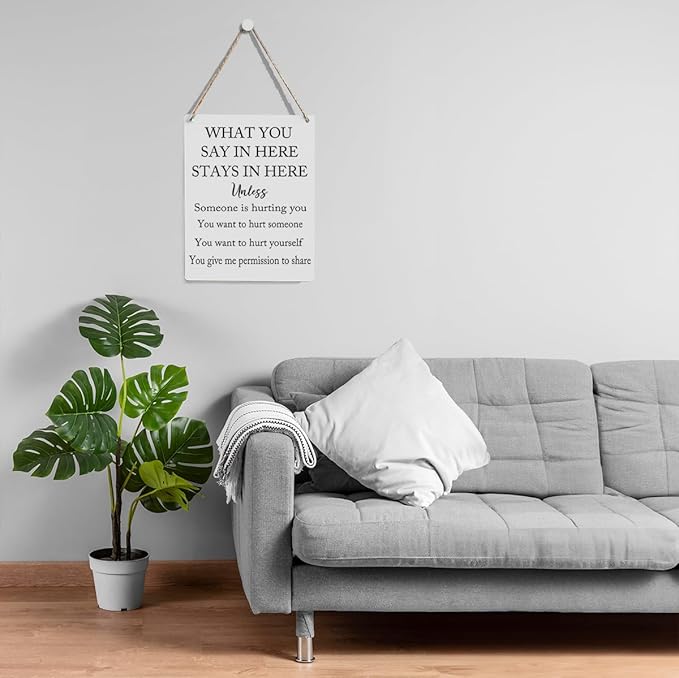 Rustic Mental Health Mindfulness Posters Counselor Psychologist Gift Wood Decor Sign Positive Affirmations Wall Decor for Consultation Room Therapy Office Bedroom Dining Room Living Room