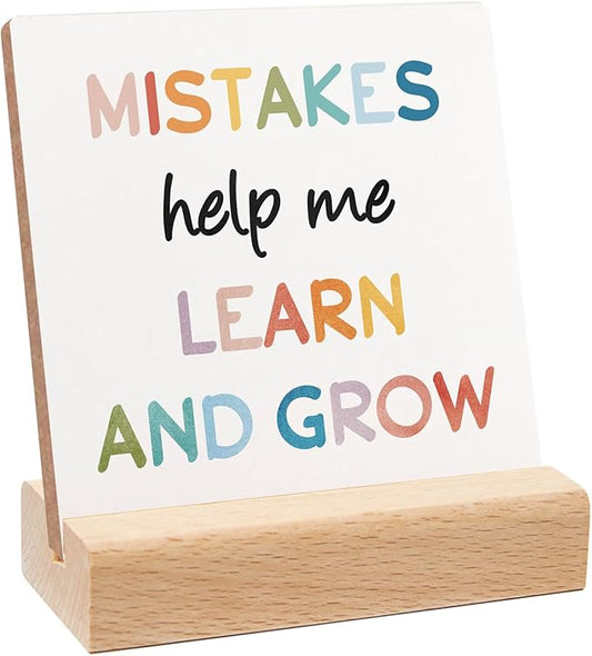 Mental Health Gift, Counseling Office Must Haves, Positive Inspirational Wood Sign With Wooden Stand, Motivational Gift for Psychologist School Counselor Student Boys Girls Best Friends