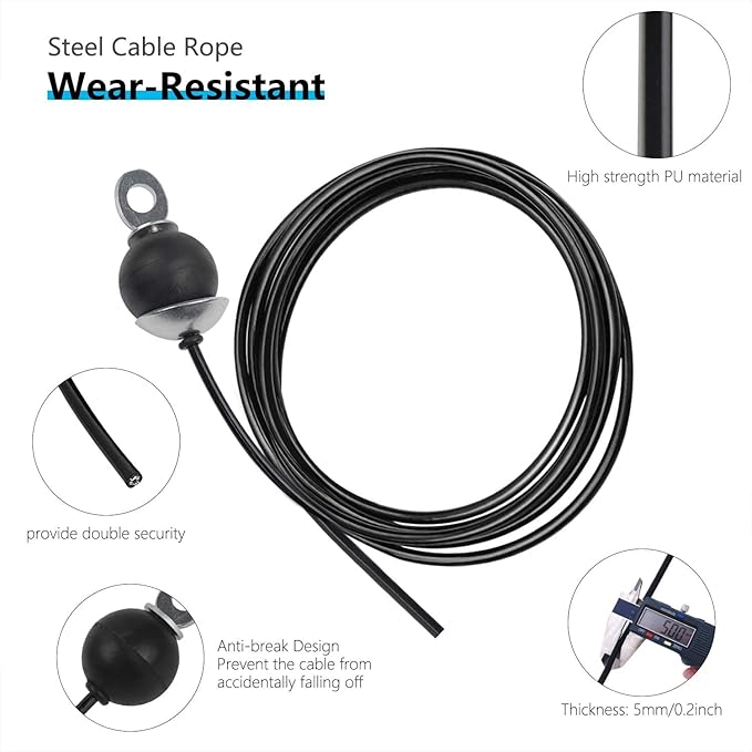 LFJ Replacement Gym Cable with Stopper Ball Fitness Pulley Cable Steel Wire Rope for Cable Machine Home Gym Weight Lift Pulley System