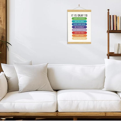 YGSDZY Therapy Office Decor, It's Okay To Not Be Okay Poster, Motivational Kids Art, Classroom Posters Quotes, Educational Wall Art, Mental Health Posters, Therapy Wall Art