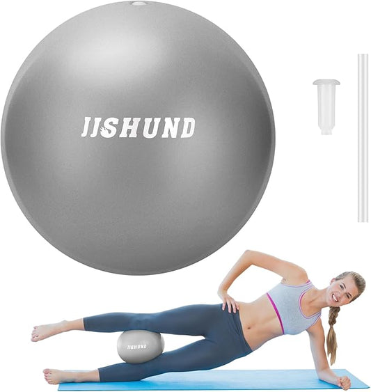 Pilates Ball, 9 Inch Small Exercise Mini Soft Workout Yoga Ball with Exercise Guide, for Home Gym Yoga, Pilates, Core Training, Workout, Balance, Stability