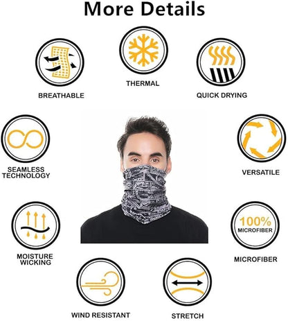 Headband Neck Gaiter Head Wrap Headwear Face Mask Magic Scarf Bandana for Men and Women