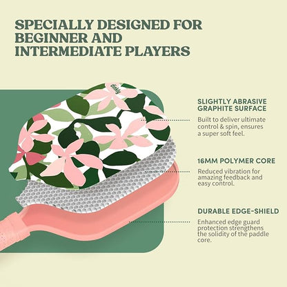 Pickleball Paddles Set of 2/4- USAPA Approved Graphite/Fiberglass Pickleball Racket, 2 Pickleball Rackets, 4 Balls and 1 Portable Carry Bag, Aesthetic Pickle Ball Set for Men Women Beginners