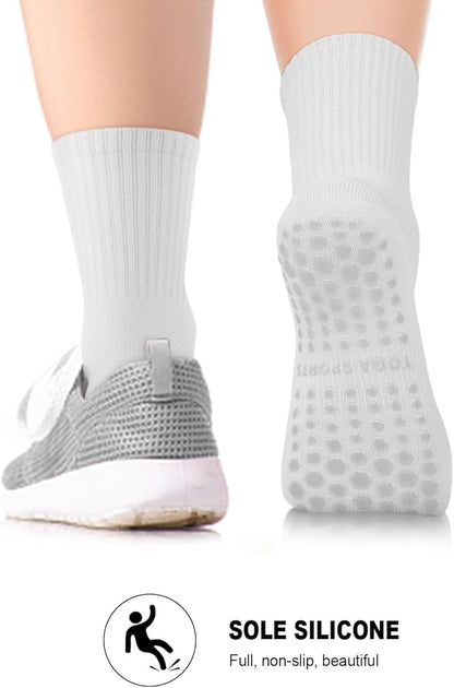 3/6 Pairs Grip Pilates Socks for Women, Non-slip Yoga Athletic Socks for Barre Ballet Barefoot Workout Hospital