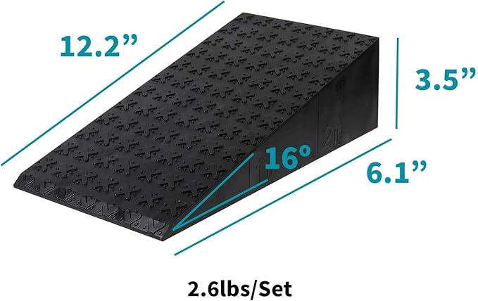 2 PCS Squat Wedge - Durable Slant Board for Calf Stretching, Can Support up to 1,500 lbs, Carry Bag, Non-slip pad Included