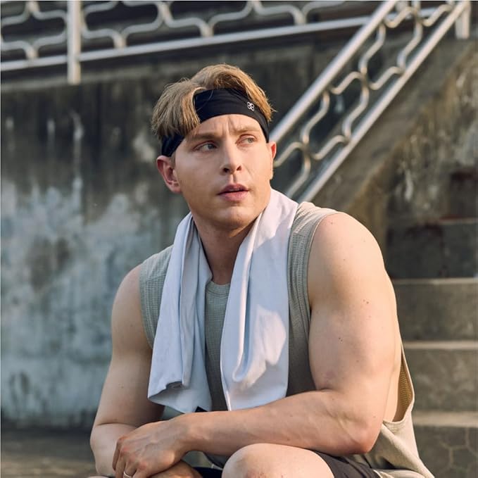 Non-Slip Headband (1 Pack) - Moisture Wicking Sports Sweatband for Men, Women & Youth - Athletic Workout Band for Running, Flag Football, Yoga, Tennis & Helmet Liner