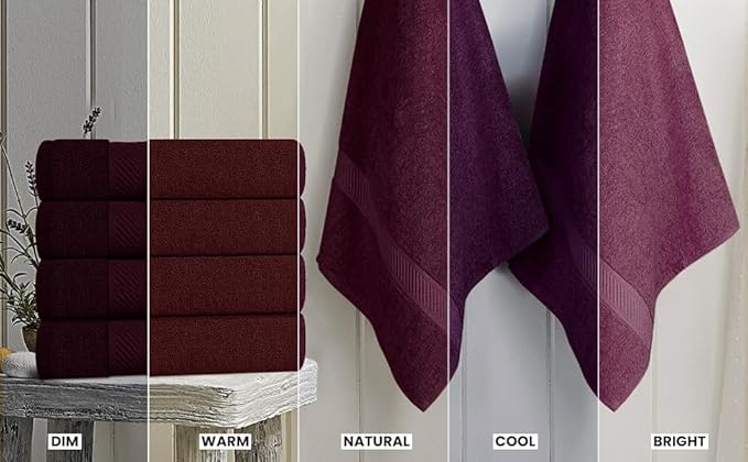 Utopia Towels 6 Pack Medium Bath Towel Set, 24 by 48 Inches, 500 GSM 100% Ring Spun Cotton, Lightweight and Highly Absorbent Quick Drying Premium Towels for Hotel, Spa and Bathroom, Burgundy