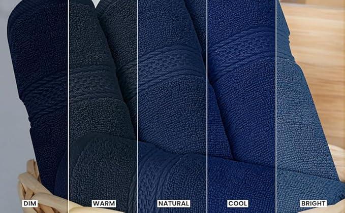 Utopia Towels 8 Piece Premium Towel Set, 2 Bath, 2 Hand, and 4 Wash Cloths, 600 GSM 100% Ring Spun Cotton, Highly Absorbent Towels for Bathroom, Gym, Hotel, and Spa, Navy Blue