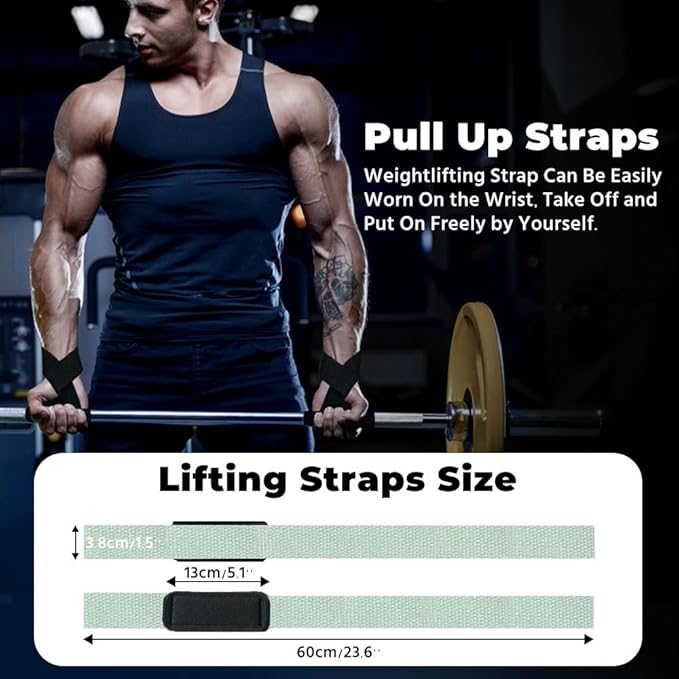 WSAKOUE Lifting Straps, Weightlifting Straps, Deadlift Straps with Padded Neoprene for Power Lifting, Bodybuilding, Gym Workout, Strength Training & Fitness Workout, Resistance
