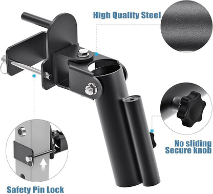 Kipika T-Bar Row Landmine Attachment - Heavy Duty Row Platform with Swivel - Suitable for Standard & Olympic Bars - Ideal for Home Gym Workouts