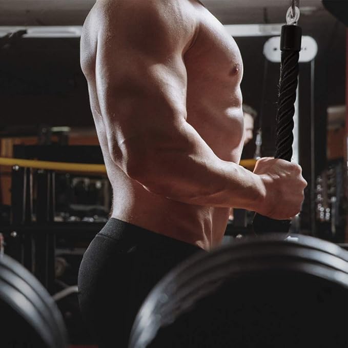 Pull Down Rope Single Grip Tricep Bicep Exercise Attachment for Cable Machines Gym Pulley Workout