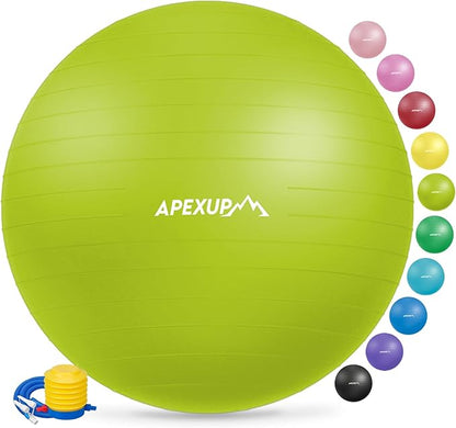 APEXUP Yoga Ball Exercise Ball Anti Slip Heavy Duty for Fitness, Balance & Core Workout