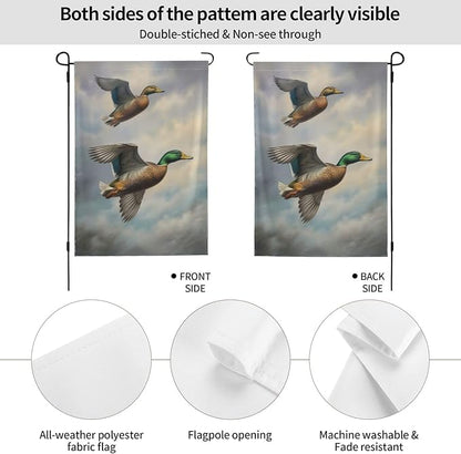 Duck Garden Flag 12x18 In Double Sided Yard Flags Lawn Sign Decor No Flagstand