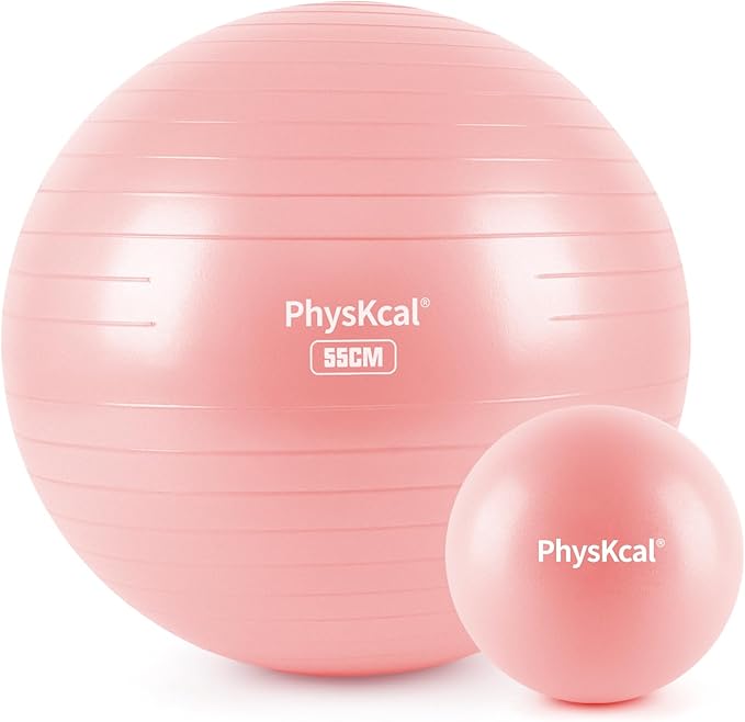 Yoga Ball for Exercise, Pilates Set, 4 Sizes Fitness Ball for Workout, Birthing, Pregnancy, Physical Therapy- Pump Included
