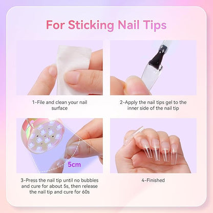 Makartt UV LED Nail Lamp - Gooseneck UV Light for Nails Cordless Rechargeable USB 39W Dryer LED Lamp with Auto Sensor 4 Timer Settings Fast Curing for Nail Art Polish (Glazed Pink)
