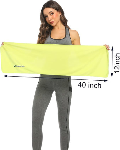 4 Pack Microfiber Gym Towels Set for Sports Fitness, Yoga, Workout, Exercise, Tennis, Super Soft and Quick-Drying Towels for Men Women (40inch X 12inch)