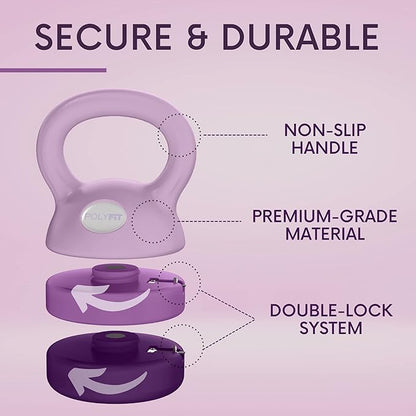 Polyfit Adjustable Kettlebell | 5 lb - 12 lb | Kettlebells Weights Set for Home Gym | Kettle Bell Sets for Women at Home