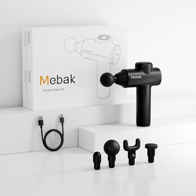 Mebak 7 Massage Gun, Massage Gun Deep Tissue for Pain Relief, Muscle Massager for Home, Office & Gym, 5 Speed Levels