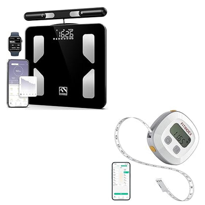 FITINDEX Body Composition Scale for Body Weight, FITINDEX Smart Measuring Tape for Body, Accurate Digital Bluetooth Body Tape Measure for Weight Loss
