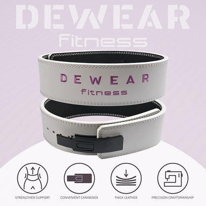Genuine Leather Weight Lifting Belt with Lever Buckle, 10mm Thick 4" Leather Lumbar Back Support, Gym Belts Ideal for Training, Weightlifting, Bodybuilding, Squats and Deadlifts