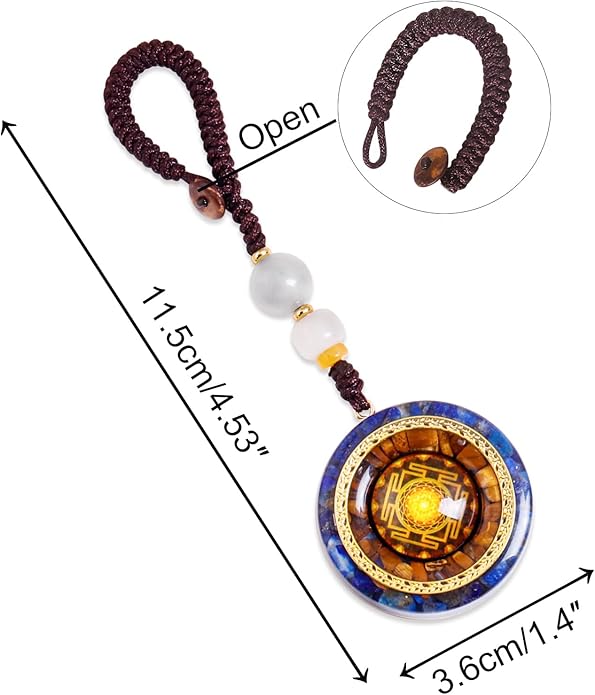 Day Day Up Orgonite Necklace - Sri Yantra Rotatable Pendant For Anti Stress Anxiety & Meditation - Malachite And Tiger Stone For Spiritual Healing & Positive Energy