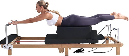 Foldable Pilates Reformer Machine,Extended 88in Metal Frame Pilates Equipment for Home Women Men Use Gym Workout & Advanced and Beginners Users , Dual Resistance System (Spring & Latex Tubes)