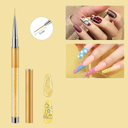 Artdone Nail Art Brushes Set,6PCS Nail Art Liner Brushes For Gel Nail polish Design pen,Nail Drawing Pens For Nail Art Tools Design Pen Small Detail Brushes