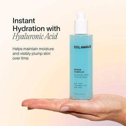 Solawave Renew Complex Serum for Face & Neck | Boost the Effects of Facial Wand | Red Light Therapy for Face & Microcurrent Facial Device for Anti-Aging & Skin Tightening