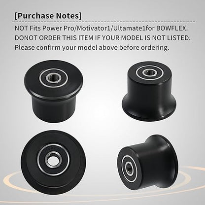 4 Rolling Seat Trolley Wheels,Sliding Seat Bracket Roller, Fit for Bowflex Home Gym Compatible Models Blaze, Classic, Elite, Motivator2, Pr1000, Sport, Conquest, Ultimate2, Schwinn Comp, Revolution