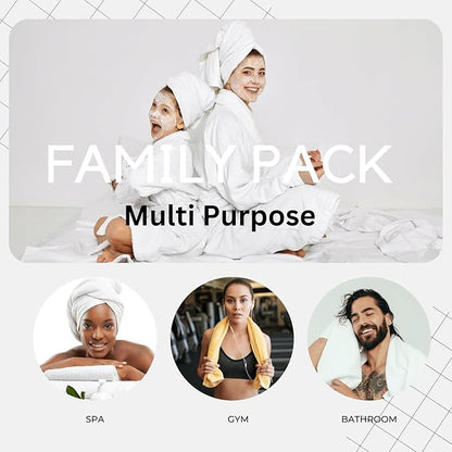 LANE LINEN 100% Mercerized Cotton Bathroom Towels Set - 24 Pc - Ringspun, Quick Dry, Soft & Absorbent - 2 Bath Sheets, 4 Bath Towels, 6 Hand Towels, 8 Washcloths, 4 Fingertip - Family Pack - Emerald