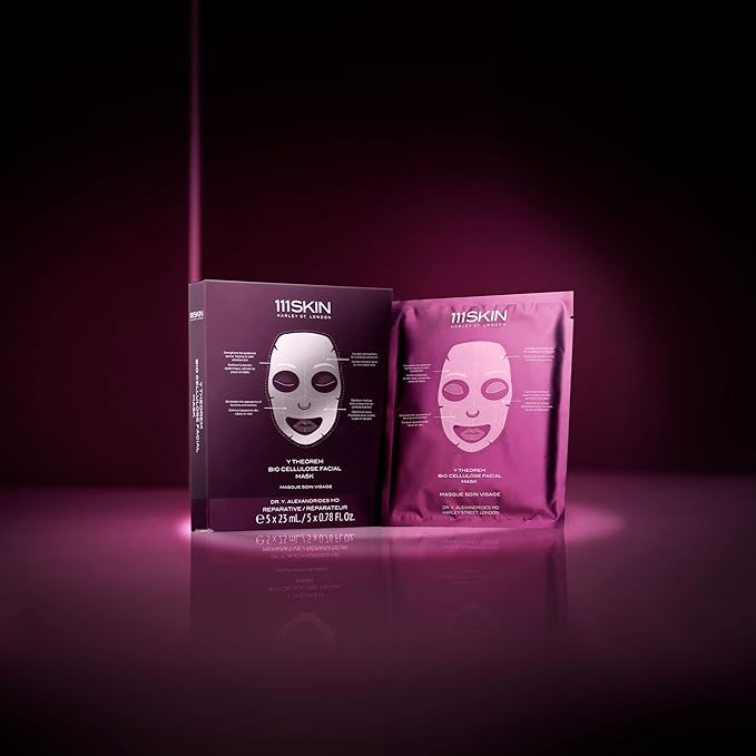111SKIN Y Theorem Bio Cellulose Facial Mask | Repair, Rest & Rejuvenate Skin | Set of 5 (0.78 oz each)