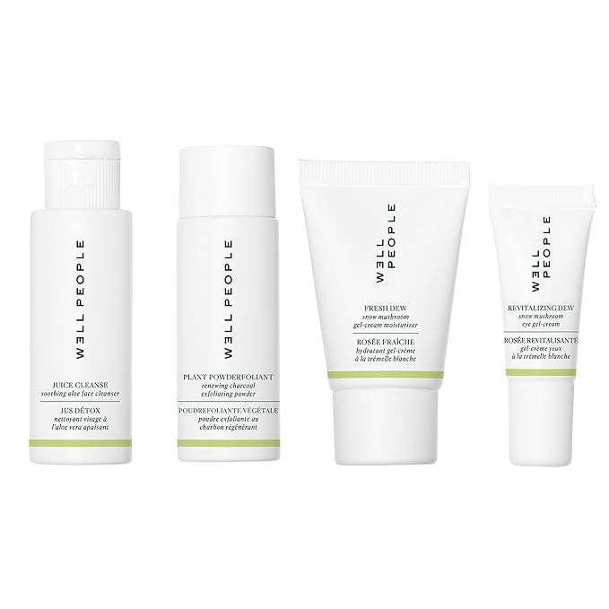 Well People Plant Power Skincare Starter Mini Set, Step-by-Step Skincare Kit For Cleansing, Hydrating, Exfoliating & Nourishing, Vegan & Cruelty-free