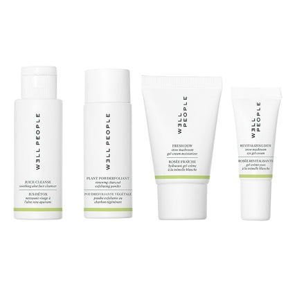 Well People Plant Power Skincare Starter Mini Set, Step-by-Step Skincare Kit For Cleansing, Hydrating, Exfoliating & Nourishing, Vegan & Cruelty-free