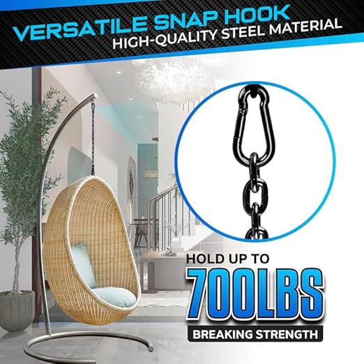 2Pcs 4In Spring Snap Hooks 700LBS Capacity, Carabiner Clip, Heavy Duty Rope Connector, Quick Link Carabiners Spring Snap Hooks for Indoor & Outdoor Activity, Camping, Climbing, Fishing, Hiking