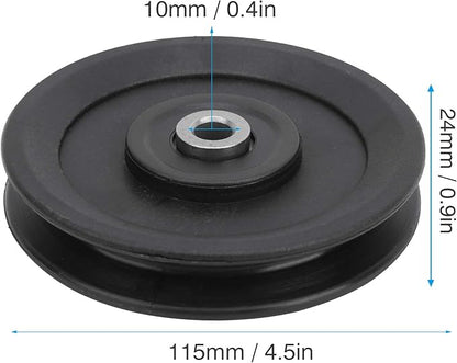Keenso 10 Pcs 115mm Nylon Bearing Pulley Wheel Replacement Home Gym Equipment Machine Attachments Exercise Accessory