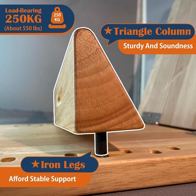 KIJO Studio Professional Wooden Calf Stretcher Slant Board 500 lbs Weight Capacity 16-Angle Adjustable Incline Calf Stretch Slant Board for Calf Stretching Exercise Squat & Physical Therapy