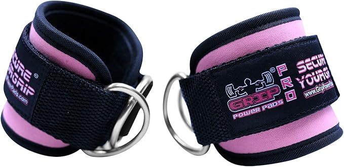 Ankle Straps for Cable Machines Double D-Ring Gym Adjustable Neoprene Premium Cuffs to Enhance Legs Abs & Glutes Kickbacks Workouts Leg Curls Extensions Booty Hip Abductors Exercise for Men & Women