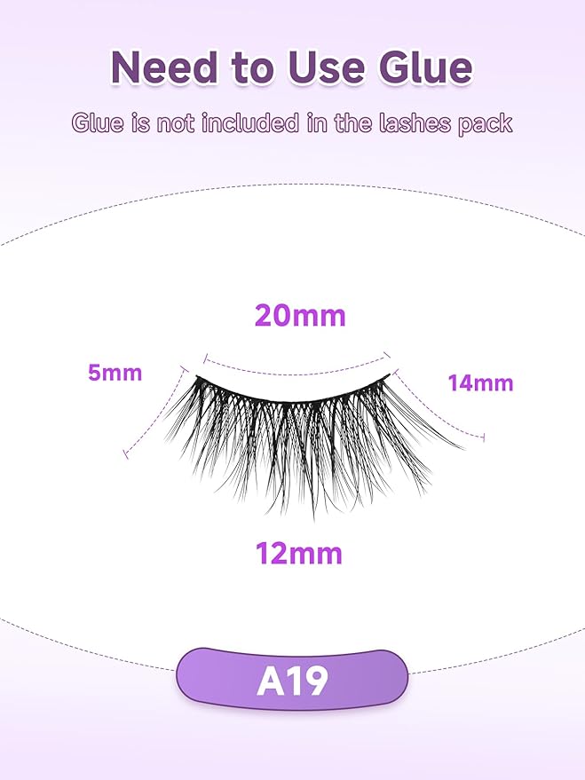 Half Eyelashes Natural Look False Eyelashes Half Lashes Cat Eye 14mm Wispy Lash Strips with Thin Band 3D Volume False Lashes Soft C Curl Natural Eyelash Fake Lash 7 Pair EVENTILL
