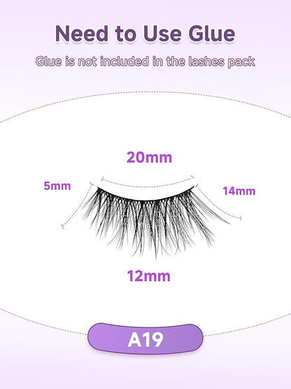 Half Eyelashes Natural Look False Eyelashes Half Lashes Cat Eye 14mm Wispy Lash Strips with Thin Band 3D Volume False Lashes Soft C Curl Natural Eyelash Fake Lash 7 Pair EVENTILL