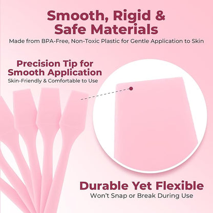 Mini Face Cream Spatula (2.5", 500 Pack) - Small Lotion Spatula Tool for Skincare, Creams & Crafts | Skincare Applicator for Mixing, Cosmetic, Face Mask | Disposable Makeup Paddles | Pink