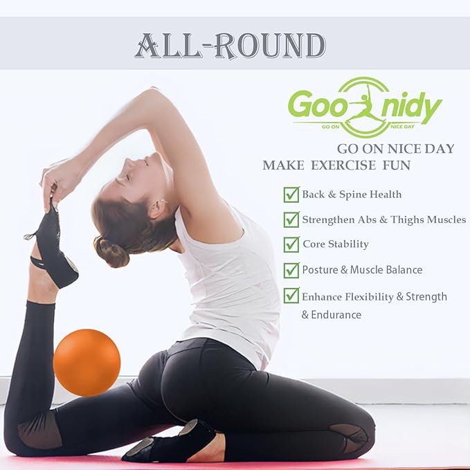 Soft Pilates Ball 9 Inch, Ideal Small Exercise Ball Between Knee Squeeze for Physical Therapy Yoga Core Medicine Abs Pt Bouncy, Mini Rubber Fitball Barre Workout Equipment for Women Men Kid Toddler