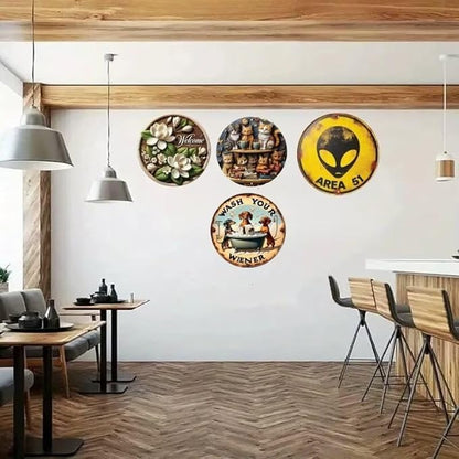Lockheed Martin Skunk Works Round Retro Metal Sign Wall Art Decor 20.32 x 20.32 cm