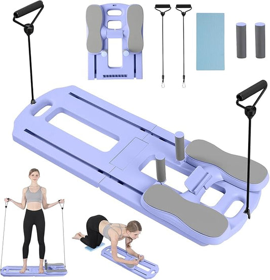 Pilates Board, 2025 Pilates Reformer Set, 5 in 1 Multifunctional Abdominal Board, Portable Ab Core Trainer, Foldable Pilates Reformer Board for Home