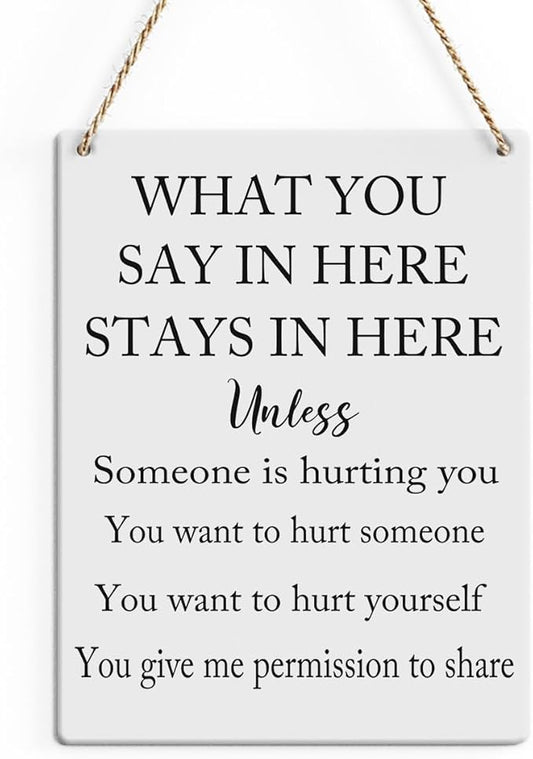 Rustic Mental Health Mindfulness Posters Counselor Psychologist Gift Wood Decor Sign Positive Affirmations Wall Decor for Consultation Room Therapy Office Bedroom Dining Room Living Room