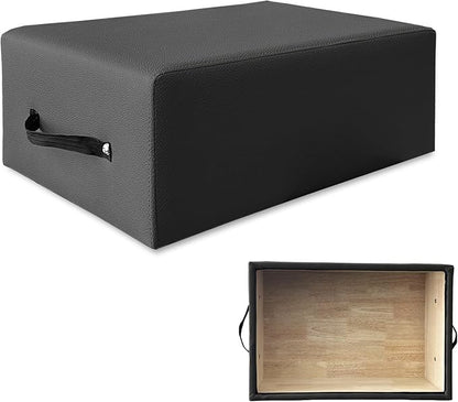 Black Pilates Reformer Sitting Box & Accessory for Stretching, Balance & Exercise - Home Gym Equipment